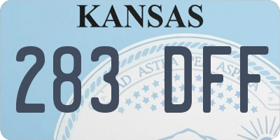 KS license plate 283DFF