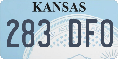 KS license plate 283DFO