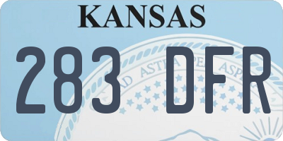 KS license plate 283DFR