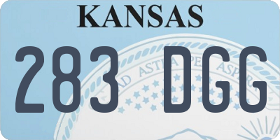 KS license plate 283DGG