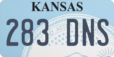 KS license plate 283DNS