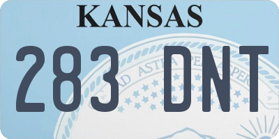 KS license plate 283DNT