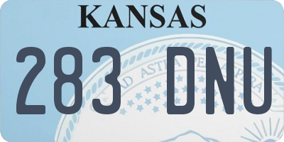 KS license plate 283DNU