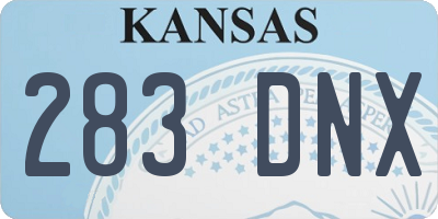 KS license plate 283DNX