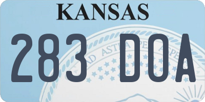 KS license plate 283DOA