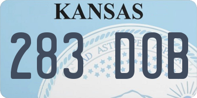 KS license plate 283DOB