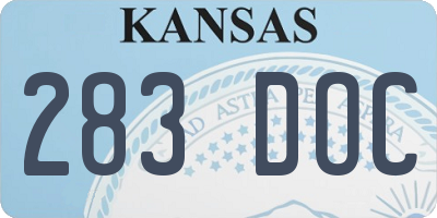 KS license plate 283DOC