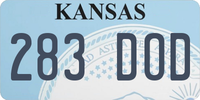 KS license plate 283DOD