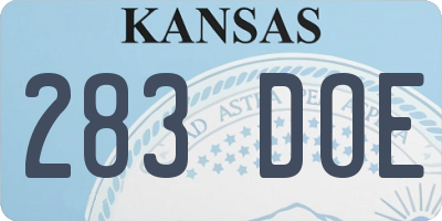 KS license plate 283DOE