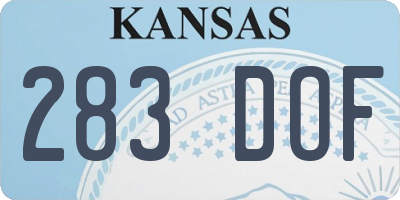 KS license plate 283DOF