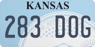 KS license plate 283DOG