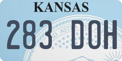 KS license plate 283DOH
