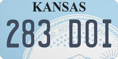 KS license plate 283DOI