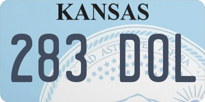KS license plate 283DOL