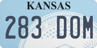 KS license plate 283DOM
