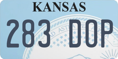 KS license plate 283DOP