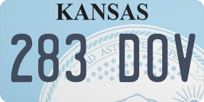 KS license plate 283DOV