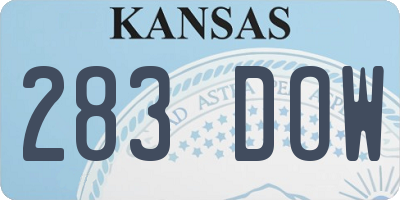 KS license plate 283DOW