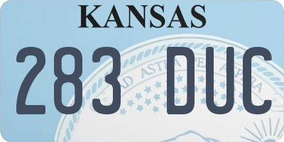 KS license plate 283DUC