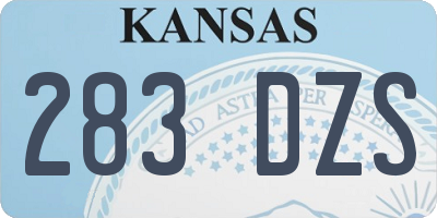 KS license plate 283DZS