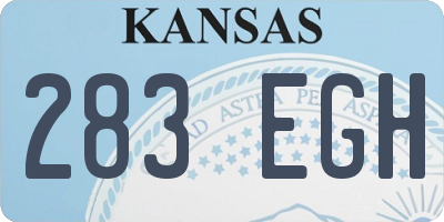 KS license plate 283EGH