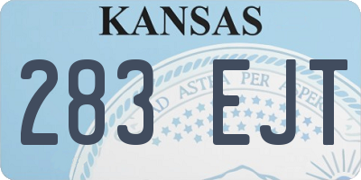 KS license plate 283EJT