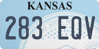 KS license plate 283EQV