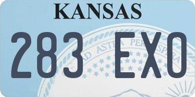 KS license plate 283EXO