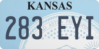 KS license plate 283EYI