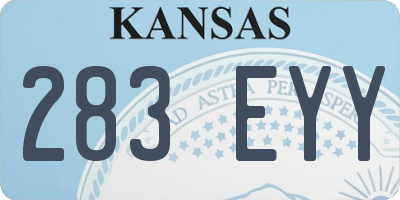 KS license plate 283EYY