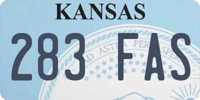 KS license plate 283FAS