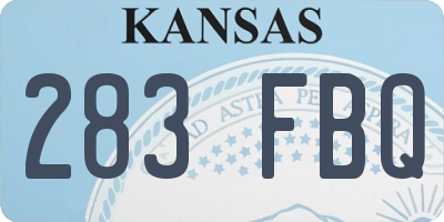 KS license plate 283FBQ