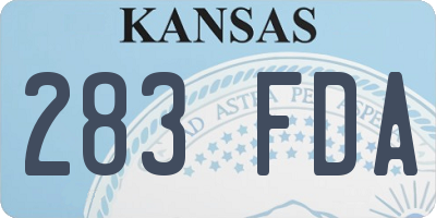 KS license plate 283FDA
