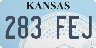 KS license plate 283FEJ