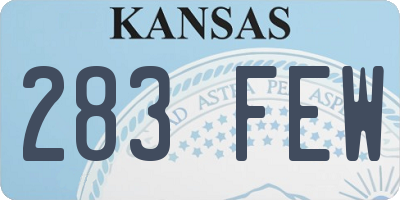 KS license plate 283FEW