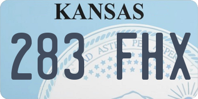 KS license plate 283FHX