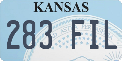 KS license plate 283FIL