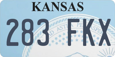KS license plate 283FKX
