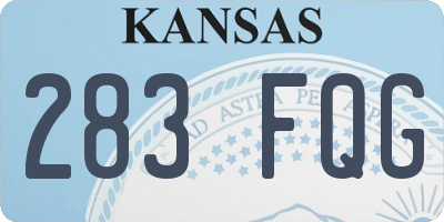 KS license plate 283FQG