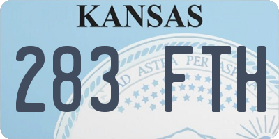 KS license plate 283FTH