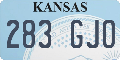 KS license plate 283GJO