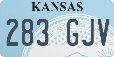 KS license plate 283GJV