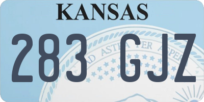 KS license plate 283GJZ