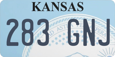 KS license plate 283GNJ