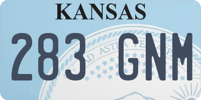 KS license plate 283GNM