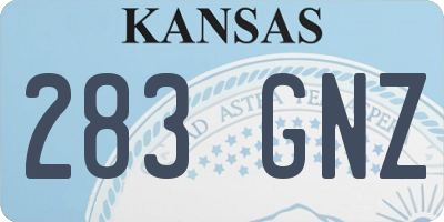 KS license plate 283GNZ