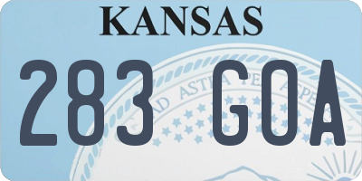 KS license plate 283GOA