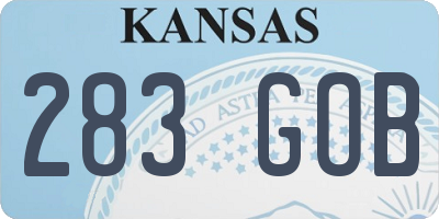 KS license plate 283GOB