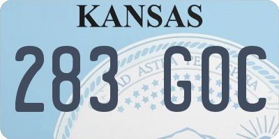 KS license plate 283GOC