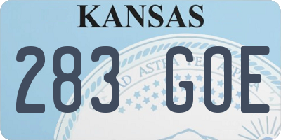 KS license plate 283GOE